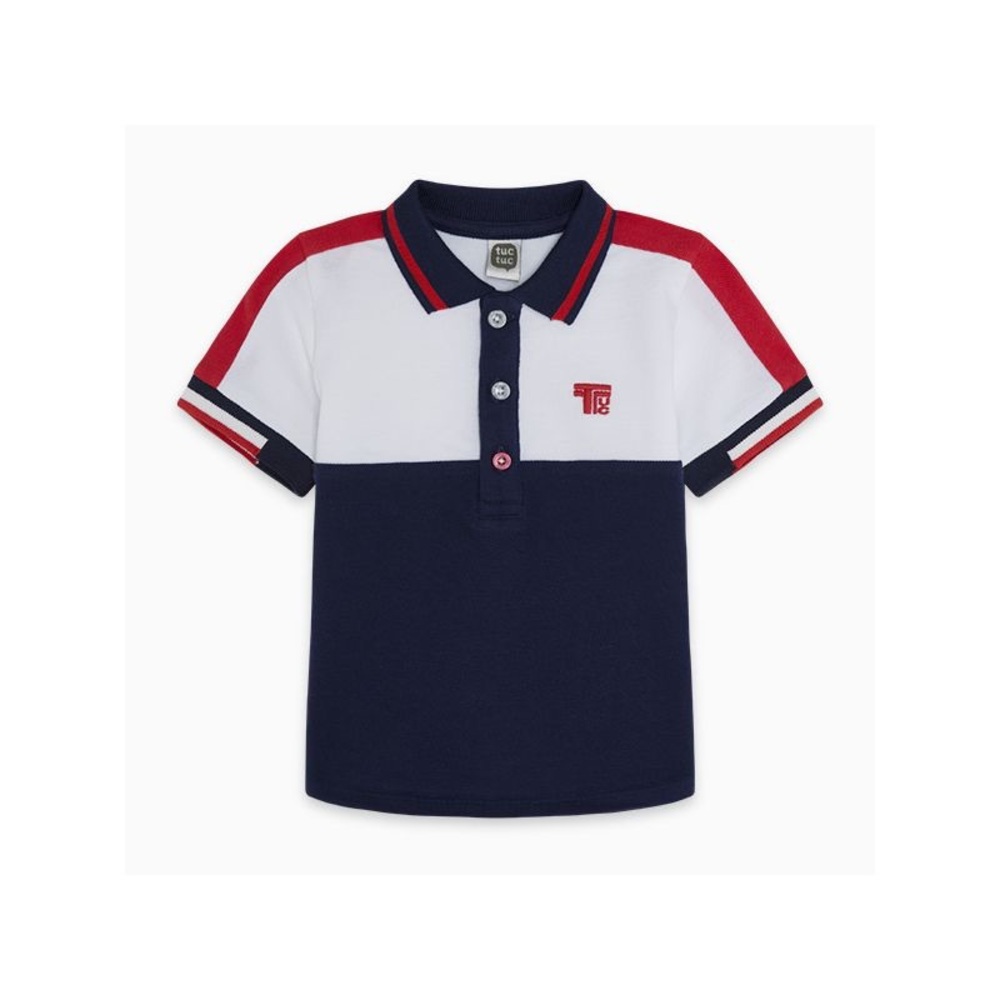 Navy and Red Kids Polo Shirt